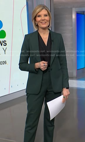 Kate's green blazer and pants on NBC News Daily