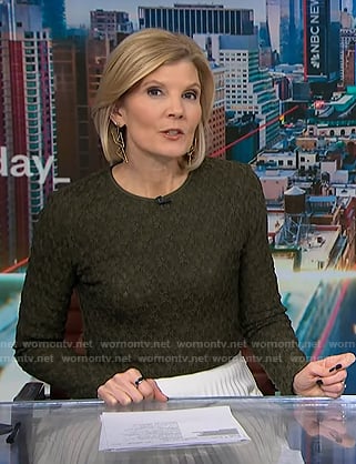 Kate’s green textured mesh top on NBC News Daily