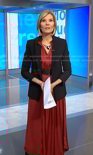 Kate’s red dress and black blazer on NBC News Daily