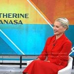 Katherine Lanasa’s black crystal mules on Today