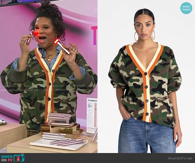 Julee Wilson’s camo print cardigan on Today