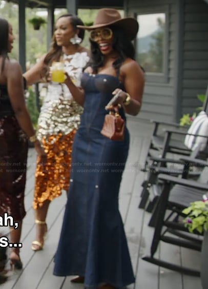 Keiarna's denim maxi dress on The Real Housewives of Potomac