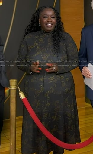 Kelley L. Carter’s black floral dress on Good Morning America