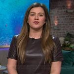 Kelly’s brown leather dress on The Kelly Clarkson Show