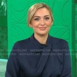 Kelly O’Grady’s navy satin blouse on CBS Mornings