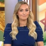 Kelly O’Grady’s dark blue puff-sleeve dress on CBS Mornings