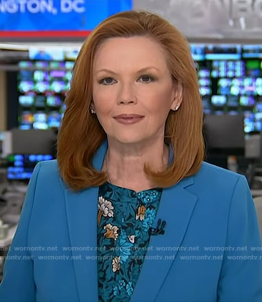 Kelly O’Donnell’s teal floral blouse on Today