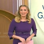 Kelly O’Grady’s purple ruched dress on CBS Mornings
