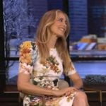 Kim Raver’s white floral print dress on Live with Kelly and Mark