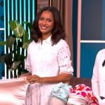 Kimanee Mason’s white eyelet shirtdress on The View