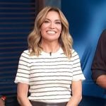 Kelly's white striped top on Access Hollywood
