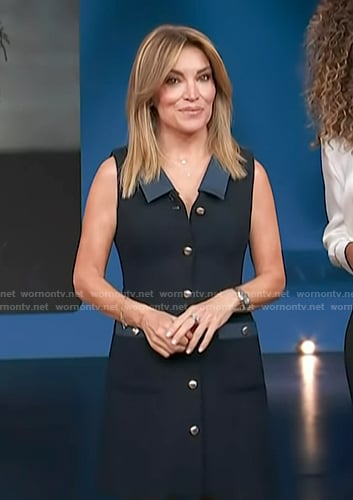 Kit's button front denim dress on Access Hollywood