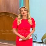 Kelly O’Grady’s red puff-sleeve dress on CBS Mornings