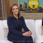 Mary’s blue houndstooth knit shirtdress on Good Morning America