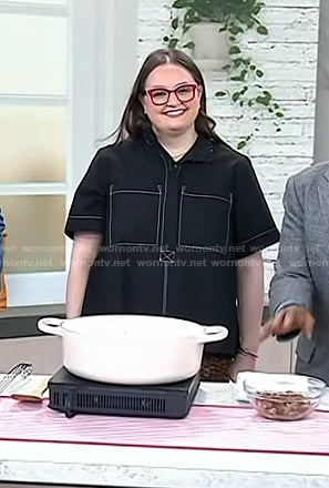 Krissy Downey's navy top with white stitching on Today