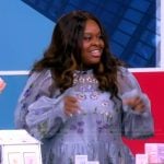 Kristen Dunning’s blue floral tulle dress on The View