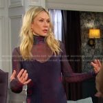 Krsiten’s navy dot print mesh dress on Days of our Lives