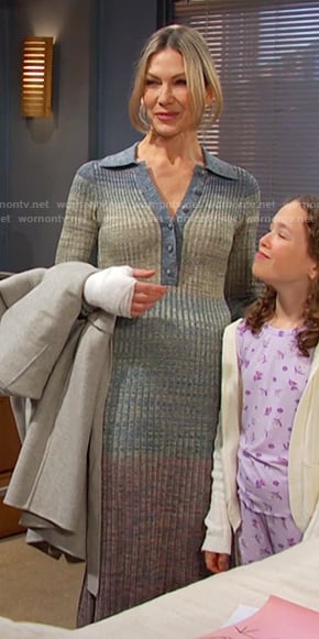 Kristen’s marled ribbed polo dress on Days of our Lives