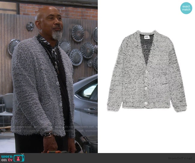 Krost Fuzzy Cardigan Sweater worn by Frank (Lamont Thompson) on The Upshaws