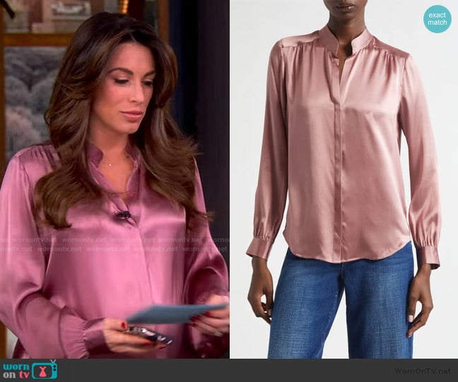 L'Agence Bianca Silk Satin Blouse worn by Alyssa Farah Griffin on The View