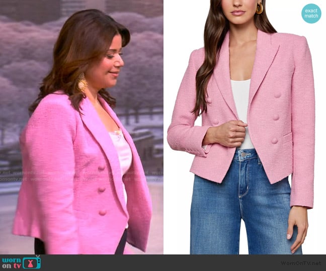 L'Agence Brooke Double Breasted Crop Blazer worn by Ana Navarro on The View