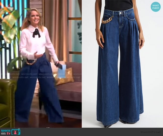 L'Agence Chayse Chain Wide Leg Jeans worn by Sara Haines on The View