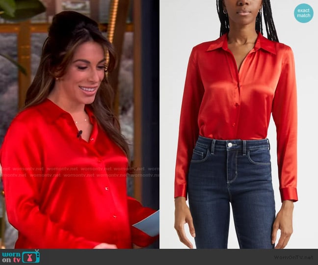 L'Agence Tyler Silk Blouse worn by Alyssa Farah Griffin on The View