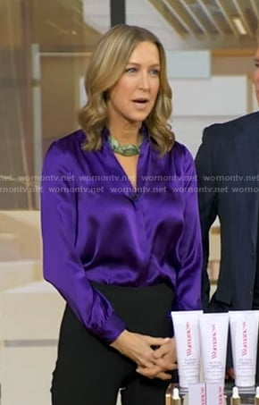 Lara's purple silk blouse on Good Morning America