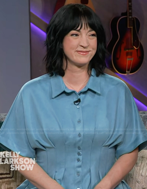 Lauren’s blue corset mini dress on The Kelly Clarkson Show