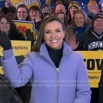 Mary’s lilac zip front coat on Good Morning America