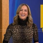 Lara’s leopard short sleeve sweater on Good Morning America