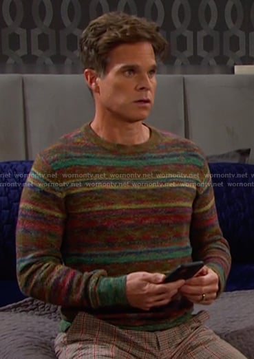 Leo's spece dye stripe sweater on Days of our Lives