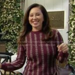Li’s burgundy striped sweater on The Bold and the Beautiful