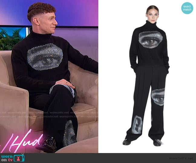 Libertine Five Senses Crystal Cropped Turtleneck worn by Chris Perfetti on The Jennifer Hudson Show