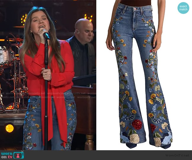 Lily Silk Bow Tie Silk Jasmine Blouse worn by Kelly Clarkson on The Kelly Clarkson Show