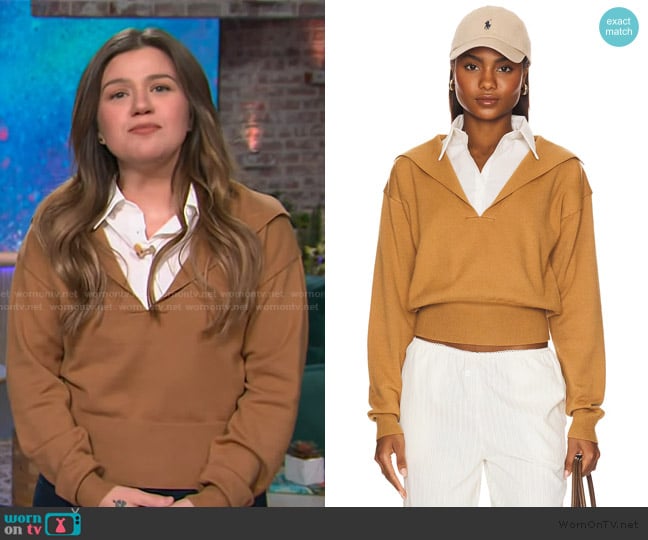 Lioness Racquet Club Knit Polo worn by Kelly Clarkson on The Kelly Clarkson Show