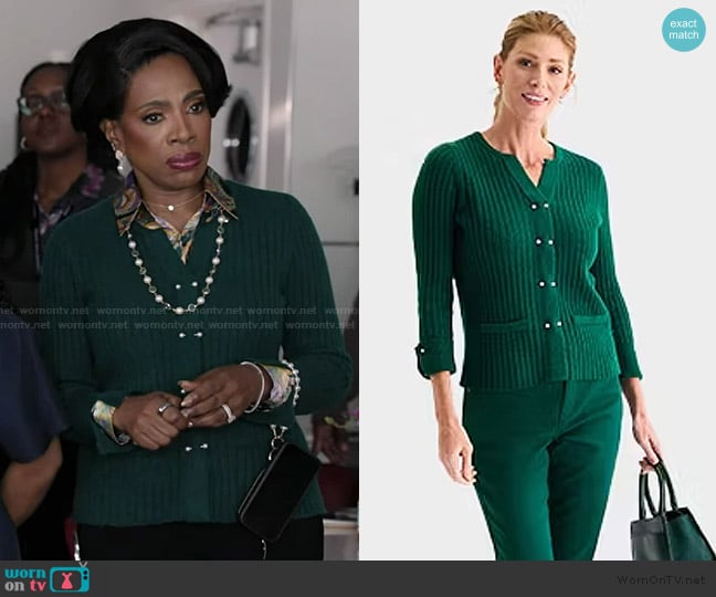Liz Claiborne Cardigan worn by Barbara Howard (Sheryl Lee Ralph) on Abbott Elementary