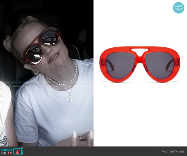 Loewe Round Spoiler Aviator Sunglasses worn by Erika Jayne on The Real Housewives of Beverly Hills