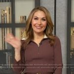 Lori’s brown ribbed half zip sweater on Good Morning America