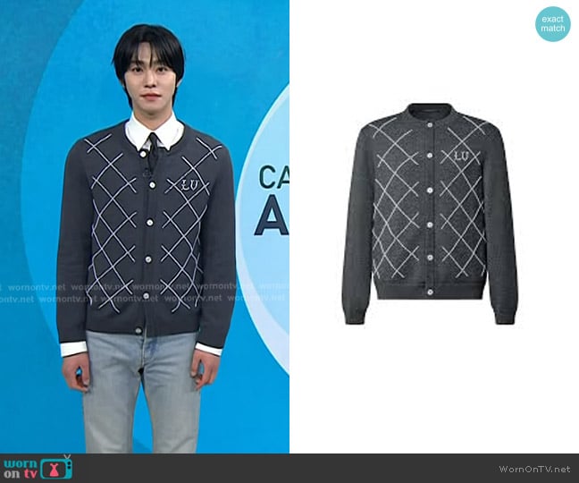 Louis Vuitton Cardigan With Pearly Embroidery worn by Ahn Hyo-seop on Today