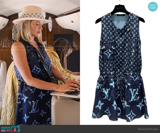 Louis Vuitton Zip Front Silk Dress worn by Amanda Frances on The Real Housewives of Beverly Hills