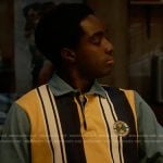 Luca’s striped long sleeve polo on Stranger Things