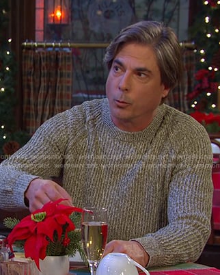 Lucas’s green ribbed marled sweater on Days of our Lives