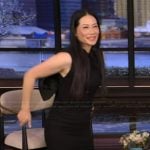 Lucy Liu’s black bow back dress on Live with Kelly and Mark