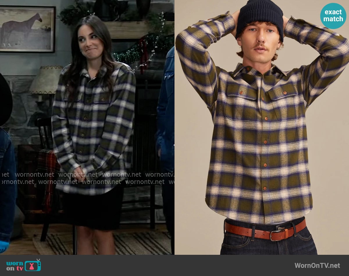 Molly’s green plaid flannel shirt on General Hospital Molly’s green plaid flannel shirt on General Hospital