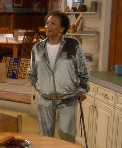 Lucretia’s green plush tracksuit on The Upshaws