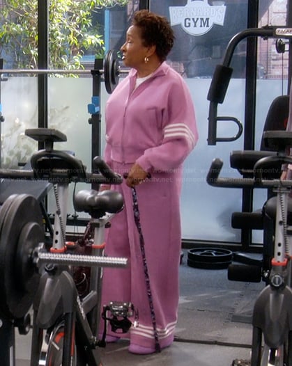 Lucretia’s pink sweatshirt and pants on The Upshaws