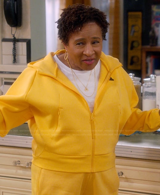 Lucretia's yellow track hoodie on The Upshaws