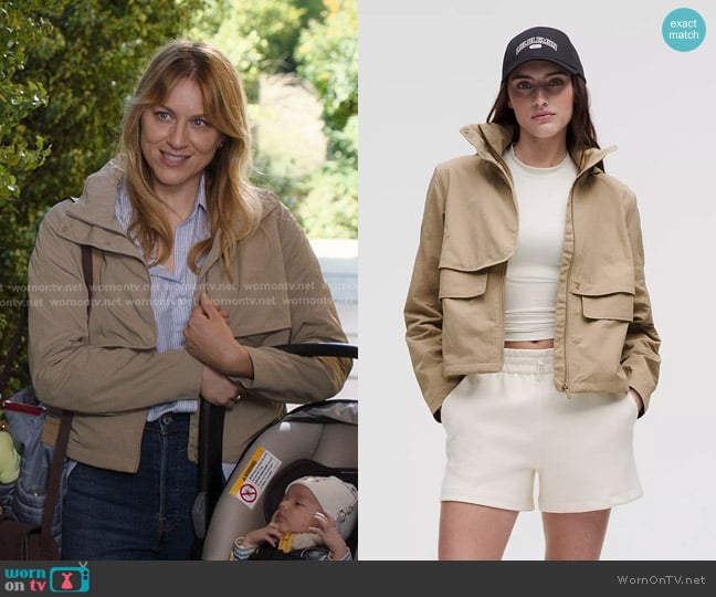 Erica’s beige cropped jacket on Greys Anatomy