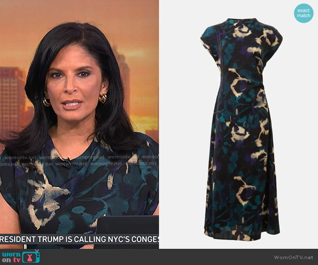 Luxely Cap Sleeve Mock Neck Midi Dress worn by Darlene Rodriguez on Today